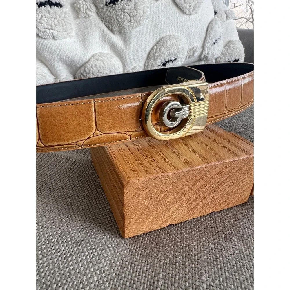 Vintage Genuine Leather Tan Belt 